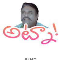 a sticker of a man with a mustache and the word " kulfy "