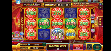 a screenshot of a slot game with lots of coins on the screen