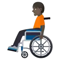 a man in an orange shirt is in a wheelchair