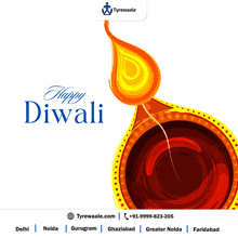 a poster that says happy diwali with a lit candle