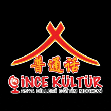 a black background with a red and yellow logo that says ince kultur