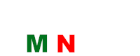 a green letter m is next to a red letter n