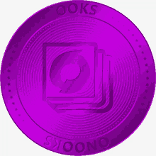 a purple coin that says ' ooks stoono ' on it