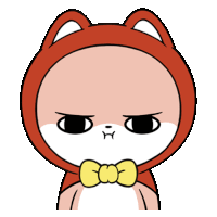 a cartoon cat wearing a red hat and a bow tie