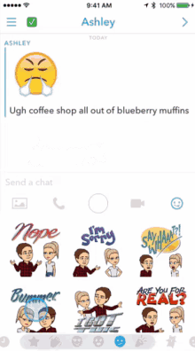 a screenshot of ashley 's snapchat shows a bunch of stickers