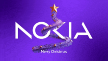 a nokia merry christmas greeting card with a christmas tree