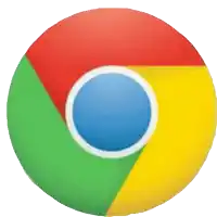 a google chrome logo with a blue center