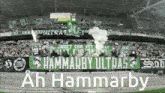 a stadium with a banner that says ah hammarby