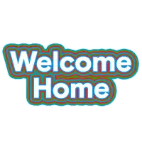 a sign that says welcome home on it