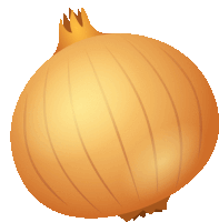 a cartoon illustration of an onion with a crown on top