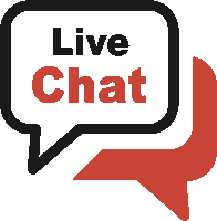 a speech bubble with the words live chat written inside of it