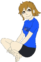 a drawing of a girl wearing a blue shirt that says autism support rescue