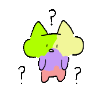 a drawing of a cat with a question mark on it 's head