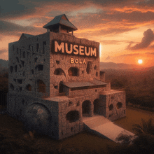 a stone building with the words museum bola on it