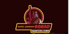 a logo for the squad shooters team with a soldier holding a gun