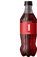 a bottle of coca cola with the number one on it