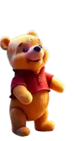 a winnie the pooh bear wearing a red shirt with elc written on it