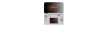 a white nintendo 3ds with a black screen on a white background