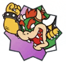 a cartoon drawing of bowser from the video game mario bros .