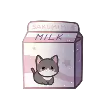 a carton of milk with a cat on it that says sakumi milk