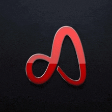 a red letter a is on a black surface