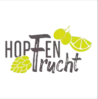 a logo that says hop en frucht with a lemon and a grape