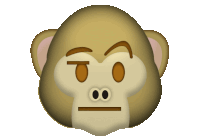 an emoji of a monkey with a serious expression