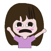 a cartoon drawing of a girl with her arms outstretched