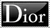 a black and white logo for dior in a square .