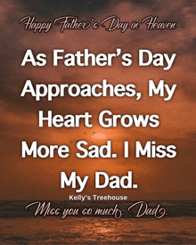 a poster that says happy father 's day in heaven on it