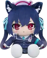 a stuffed animal with a cat ear and a badge that says ' nurse ' on it