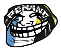 a drawing of a troll face with the word penata on it