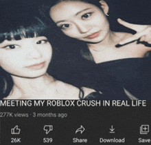 a picture of two girls with a caption that says meeting my roblox crush in real life