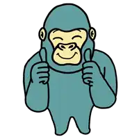 a cartoon gorilla giving a thumbs up sign