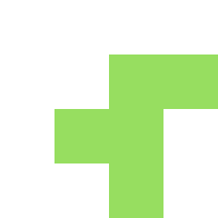 a green cross on a white background is a tetris piece .