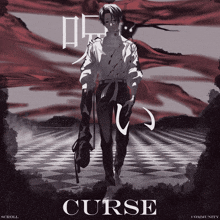 a poster for curse shows a man with a gun