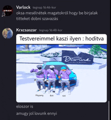 a screenshot of a conversation between varlock and krxcsasar