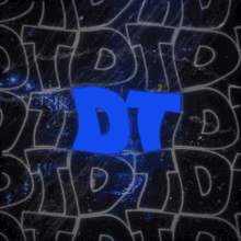 a blue letter d is in the middle of a black background