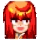 a pixel art of a girl with red hair .