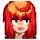 a pixel art of a girl with red hair .