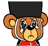 a cartoon of a teddy bear wearing a black top hat