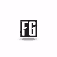 a black and white logo for the letter fg