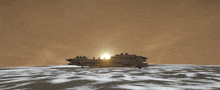 a computer generated image of a ship in the water