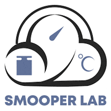 a logo for smooper lab shows a cloud with a measuring device inside