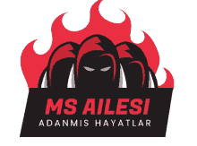 a logo for ms ailesi adnmis hayatlar with a red fire behind it