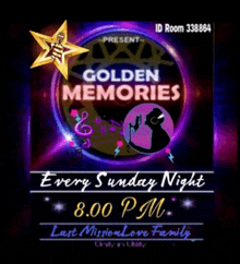 a poster for golden memories every sunday night 8:00 pm