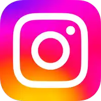 a white instagram logo with a purple and orange background