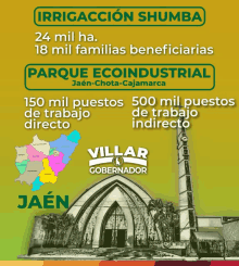 a poster that says irrigacion sumba parque ecoindustrial jaen-chota-cajamarca