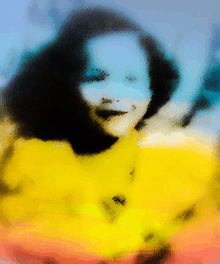 a painting of a girl in a yellow shirt