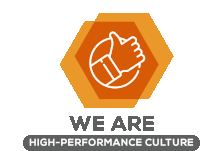 a logo for we are high-performance culture